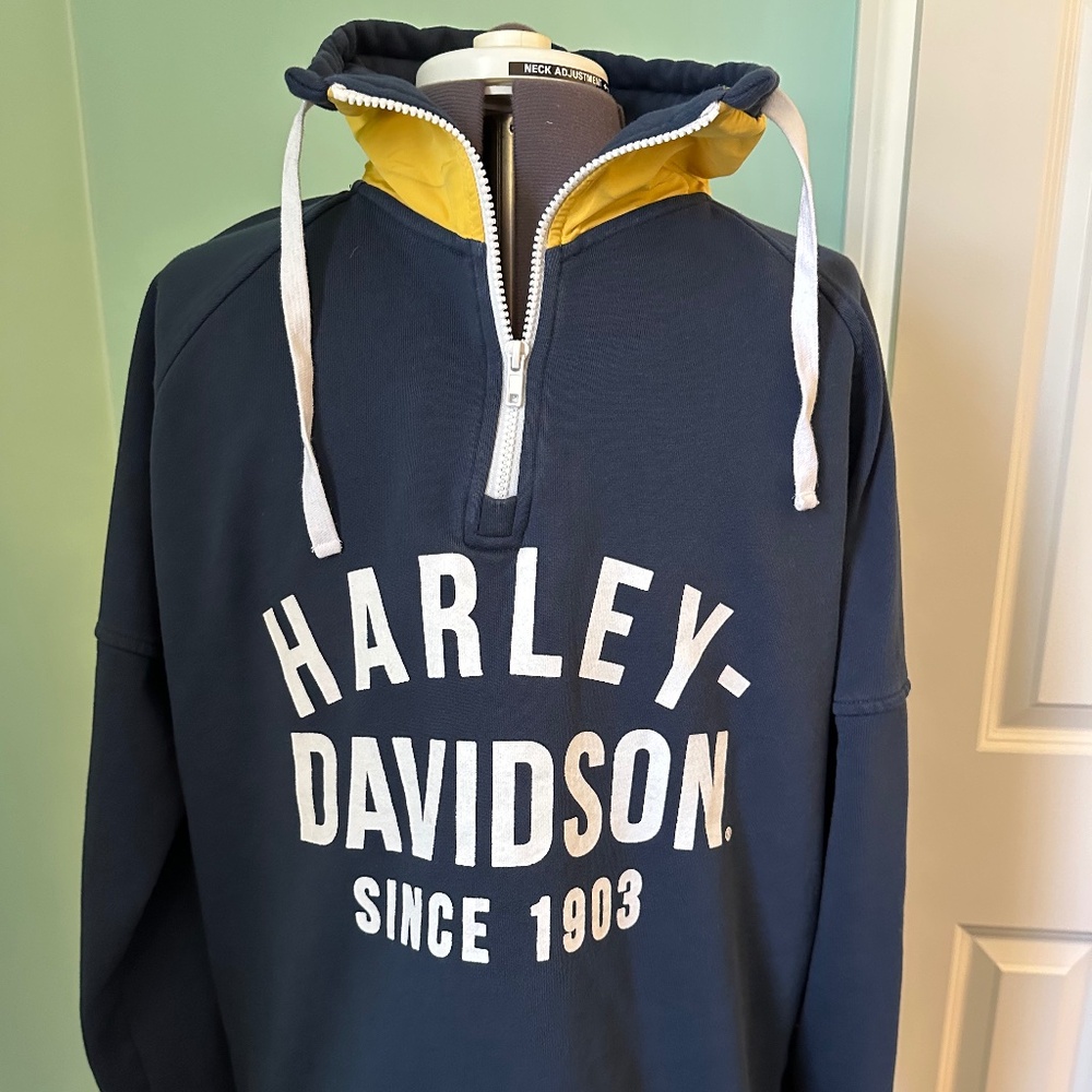 Unique Harley Davidson Sweatshirt, blue, size Large/slim